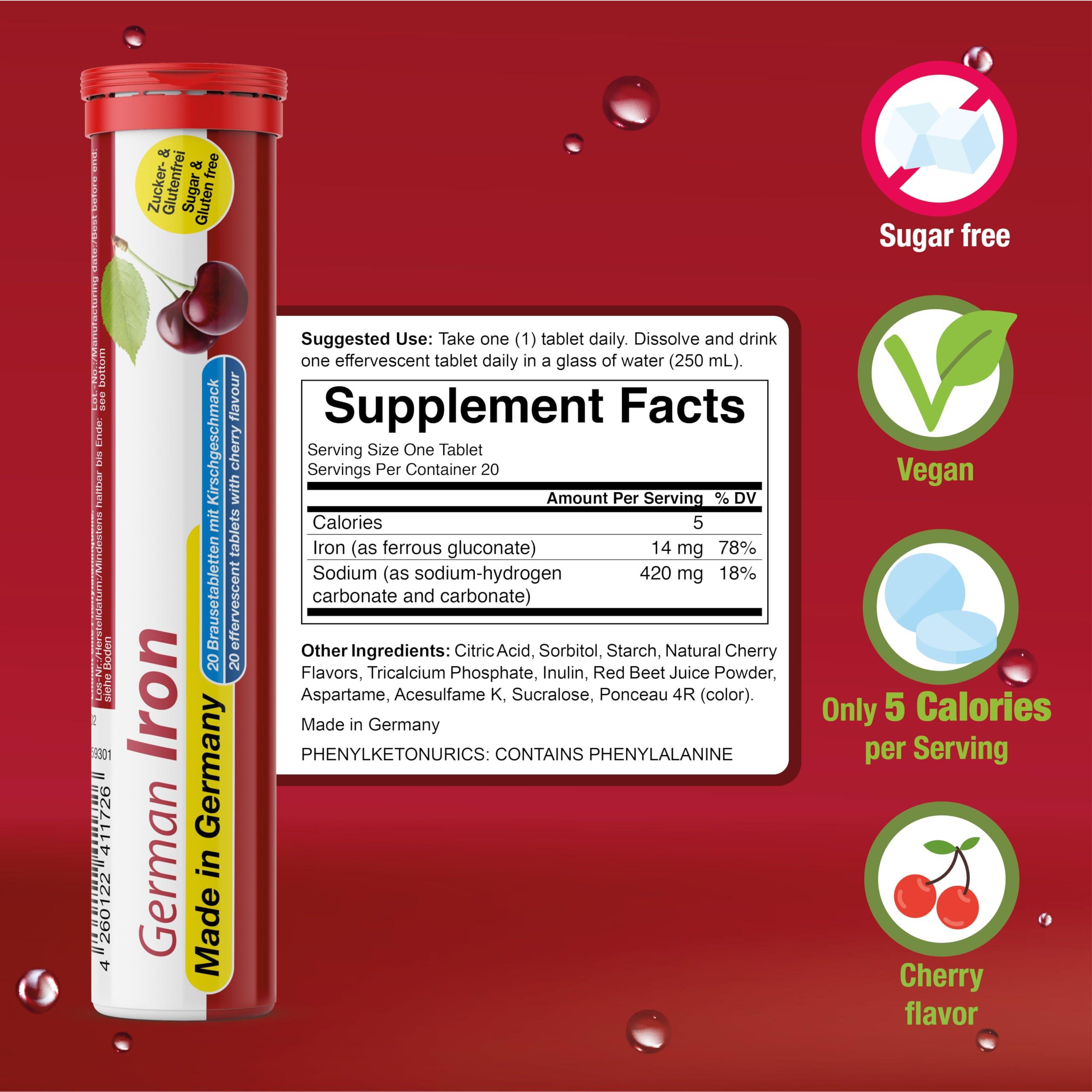 T&D German Vitamin, Minerals - 240 Vegan/Vegetarian Drink Effervescent Tablets - Mixed Fruit Flavor Box - Made in Germany