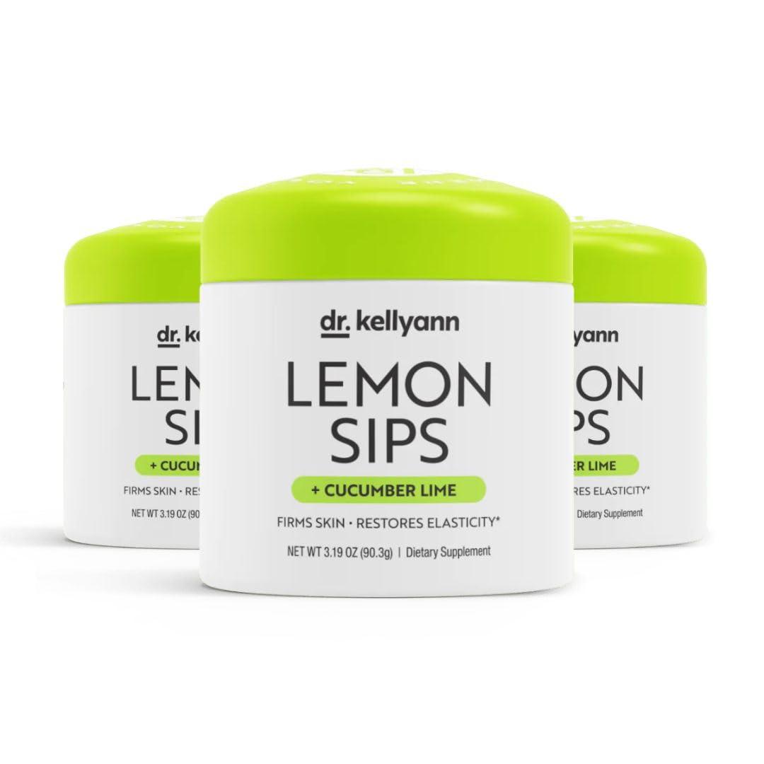Dr. Kellyann Dr. Kellyann Lemon Sips Citrus Drink Mix (21 Servings) Cucumber Lime Flavor, Sugar-Free Detox, Hydrates & Firms Skin, 1 Pack