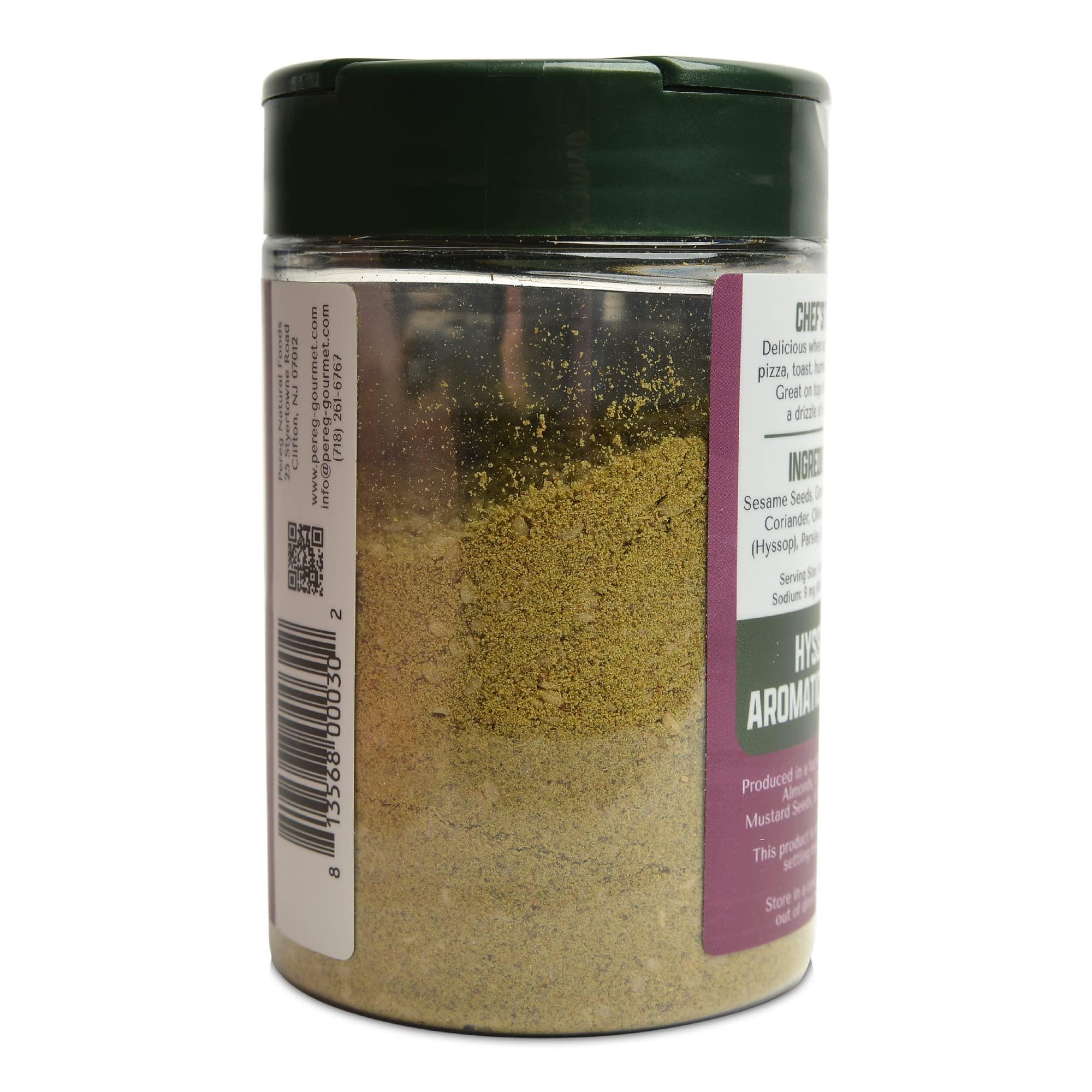 Pereg Pereg Za\'atar, Mixed Spice Seasoning (4.25 Oz), Middle Eastern Inspired Zahtar Spices, Non-GMO, No MSG, Gluten Free, All Natural Seasoning, for Pizza, Salad, Hummus, & Chicken