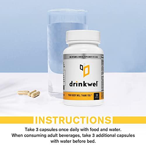 drinkwel drinkwel Better Mornings - Premium Multivitamin Supplement - Liver Cleanse, Detox, Immune Support- Milk Thistle, Vitamin C, Zinc, Magnesium - 30 Count