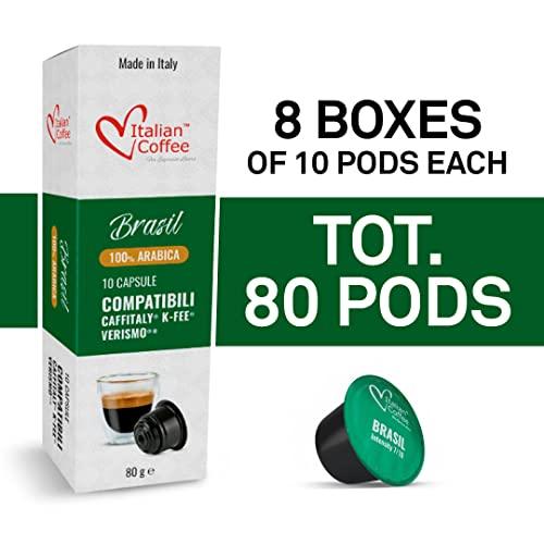 Italian Coffee ITALIAN COFFEE FOR ESPRESSO LOVERS Italian Coffee capsules compatible with Verismo, CBTL, Caffitaly, K-fee systems (Sampler, 4 flavors, 40 pods tot., No decaf)