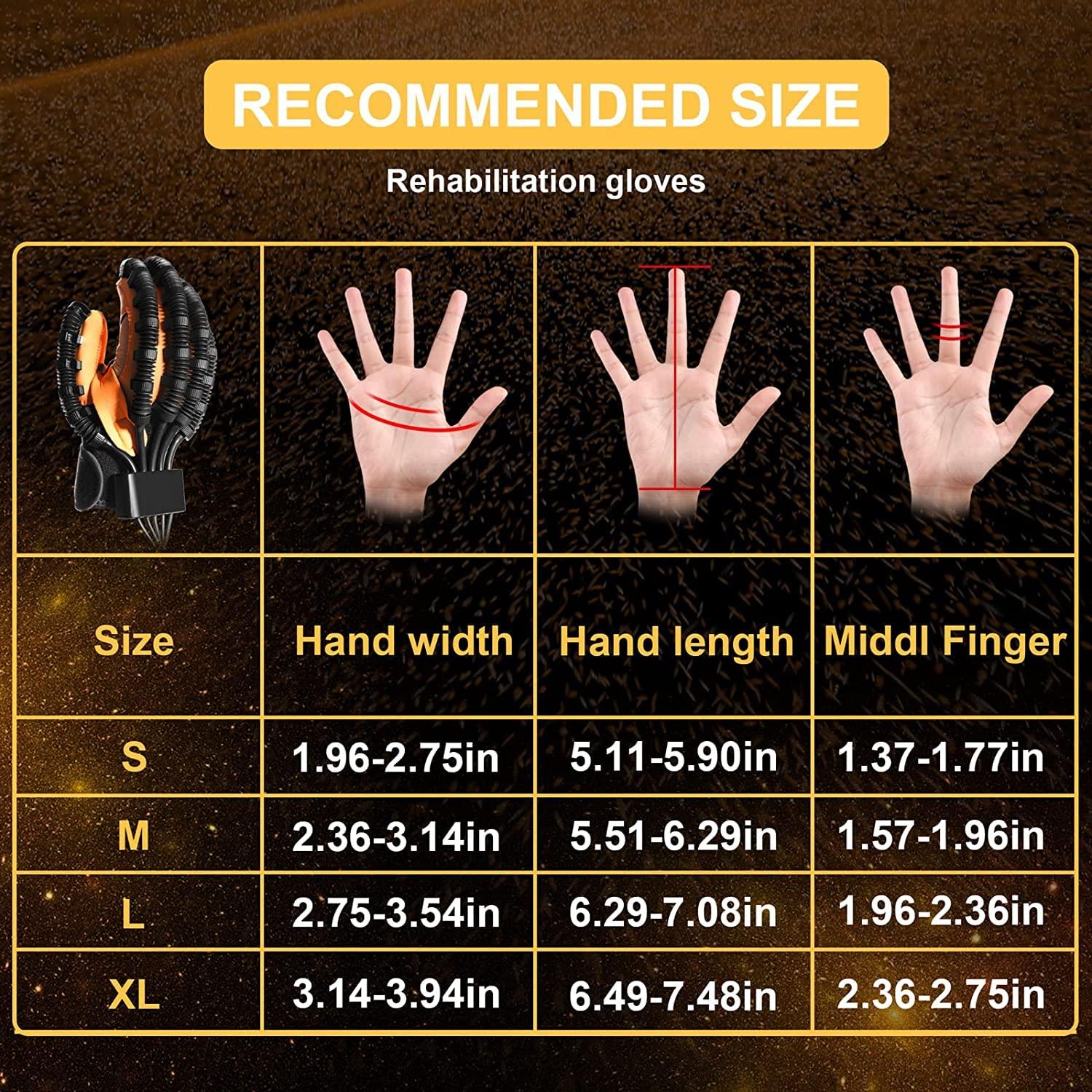 TRWNSO Rehabilitation Robot Gloves Upgrade Hemiplegia Hand Stroke Recovery Equipment with USB Chargeable and Strength Adjustment,Finger Hand Exercise Recovery Equipment (Left Hand M)