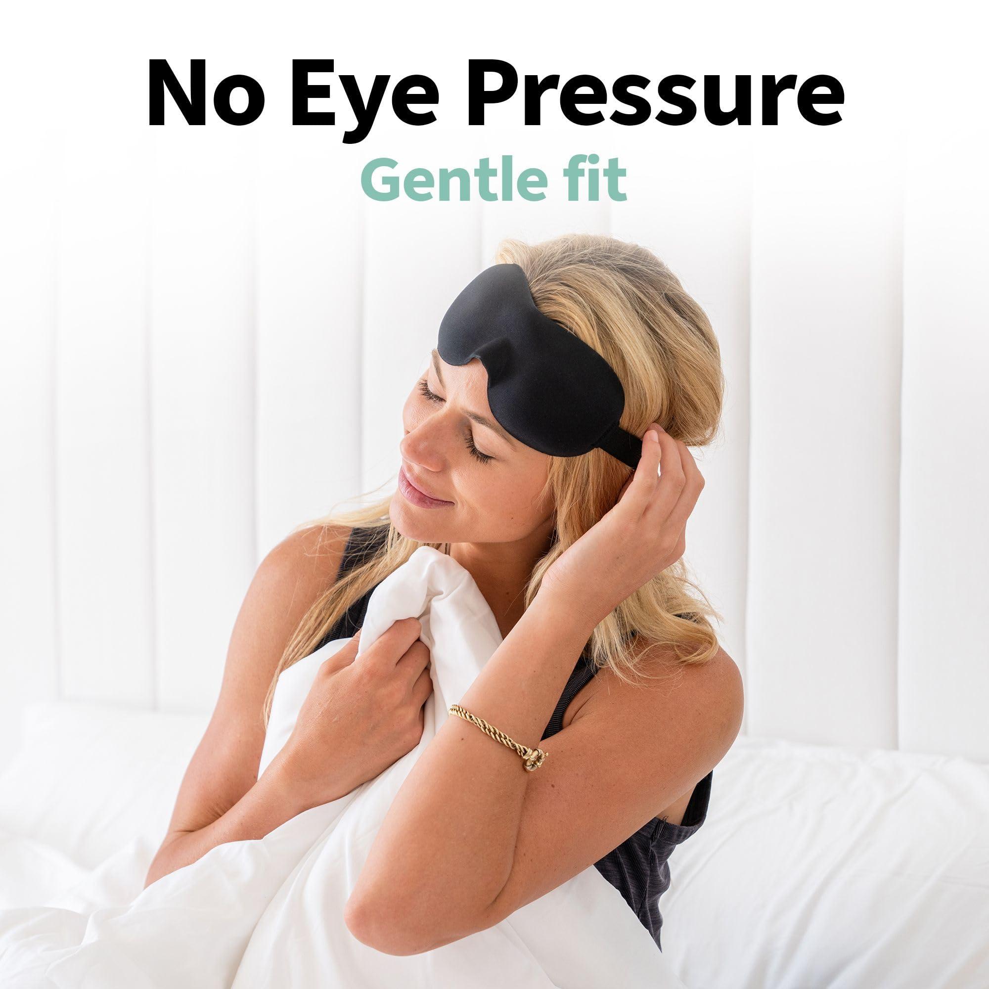 Nidra Nidra Small Medium Sleep Mask for Women & Men, Blackout Blindfold Eye Mask, Deep Rest, 3D Comfort Contoured for Side Sleepers, Lightweight & Soft, Light Blocking for Travel, Yoga, Sleeping, Purple