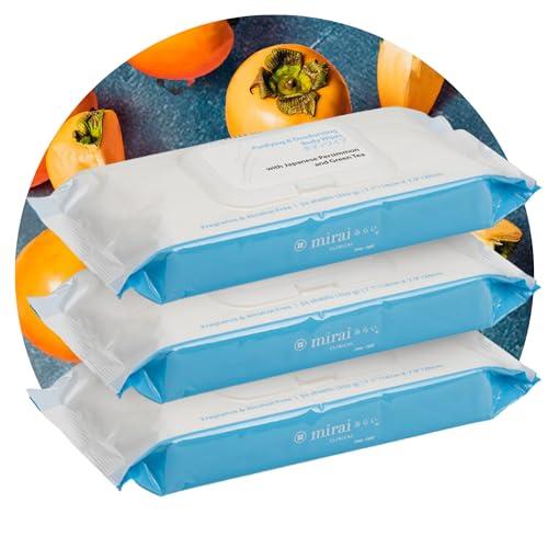Mirai Mirai Clinical's Deodorizing Body Wipes for Women & Men - Cleansing & Refreshing Deodorant Wipes Women & Men Love - Fights Nonenal Body Odor - For Whole Body Usage - Unscented - 3 packs.