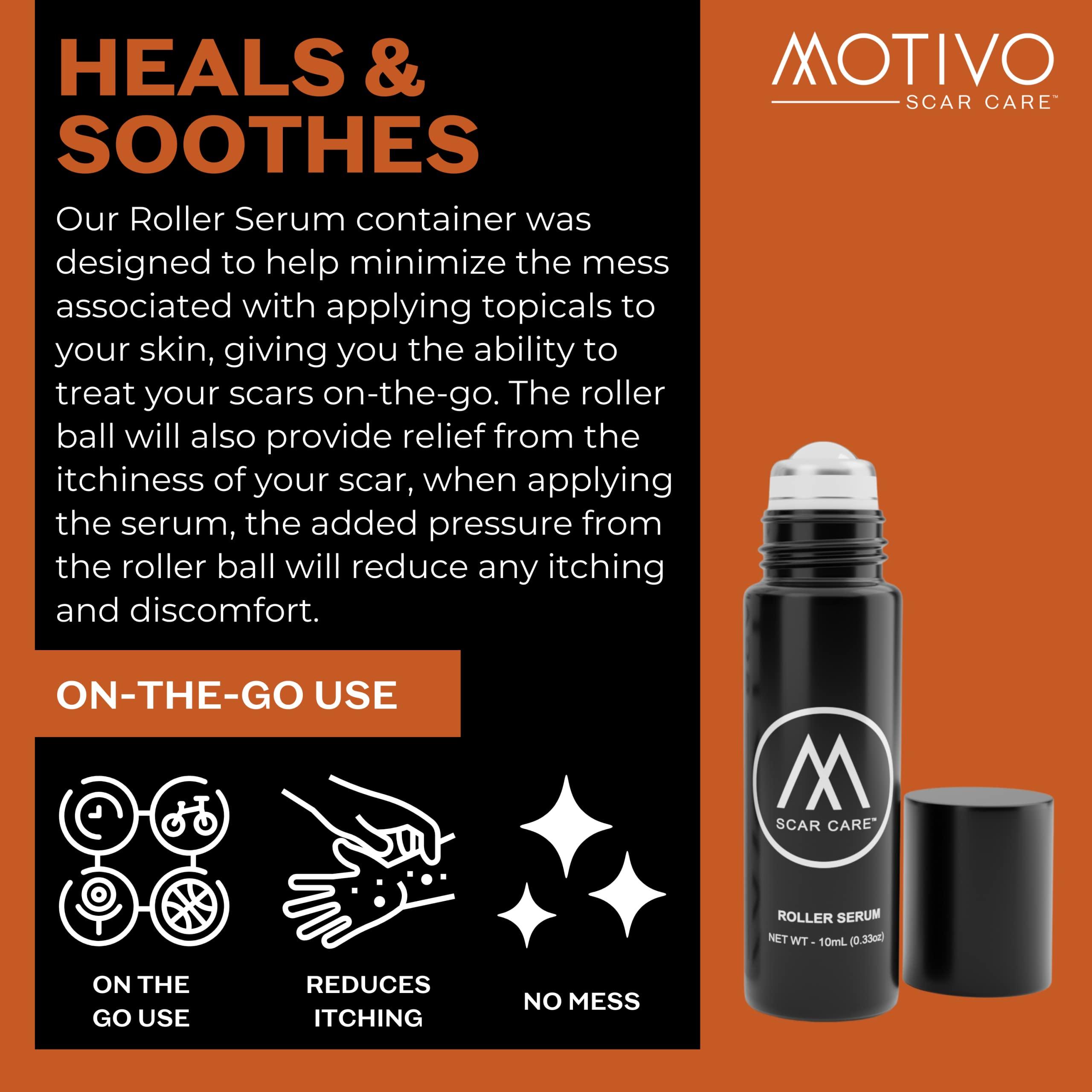 Motivo Scar Care Motivo Advanced Scar Care Bundle: Scar Tape & Roller Serum (10ml) | Water & Sweat Resistant, Long-Lasting, Suitable for All Skin Types | Ideal for Surgical, C-Section, Trauma, & Acne Scars | Espresso
