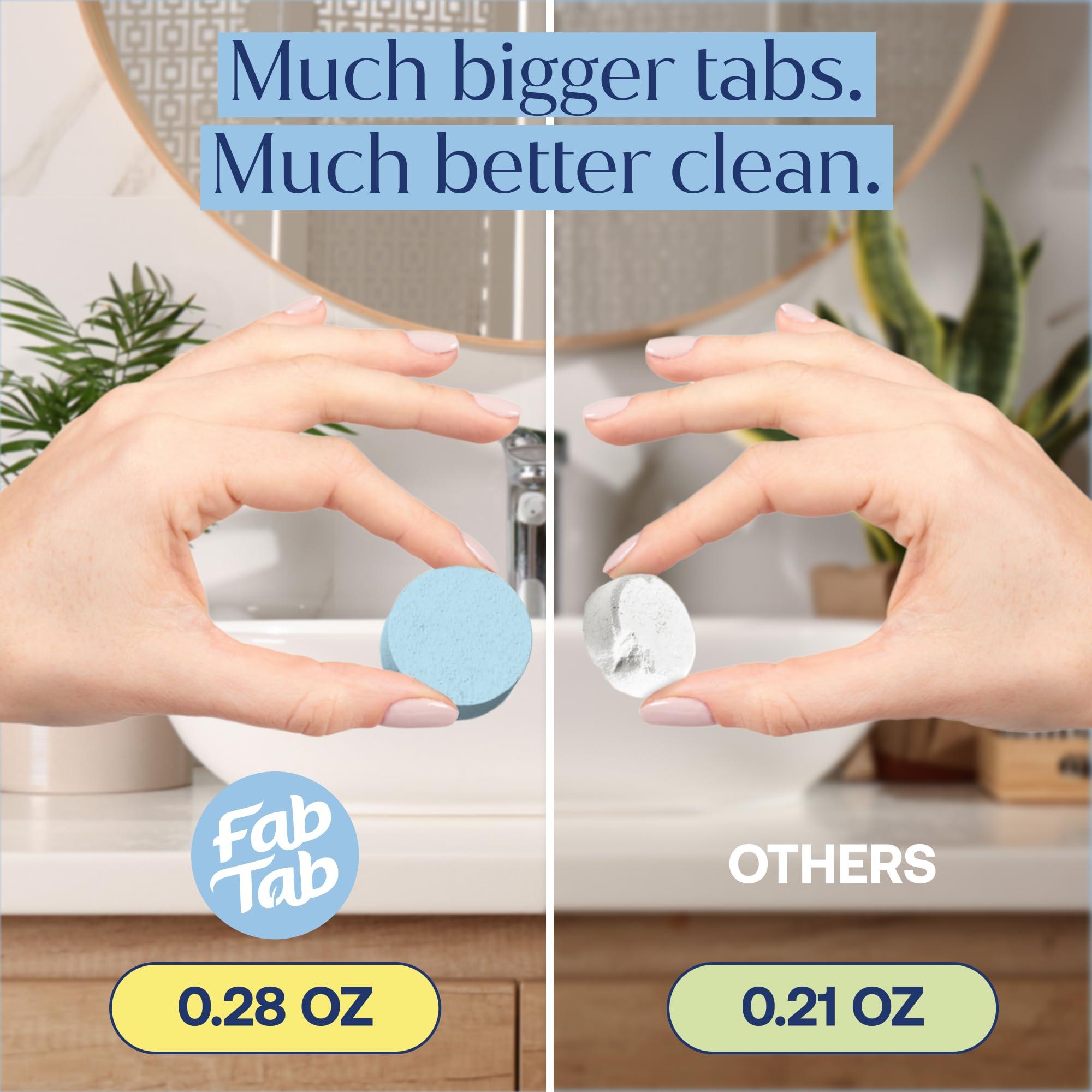 Fab Tab Fab Tab Toilet Bowl Cleaner Tablets- No Harsh Chemicals | Removes Rust & Stains | Natural Cleaning Products | Family and Pets approved Plastic-Free