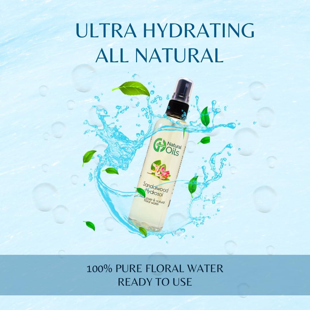 GreenHealth Sandalwood Hydrosol (Floral Water) - 16 fl oz Plastic Jug w/Cap - 100% Pure (NOT Oil) - GreenHealth