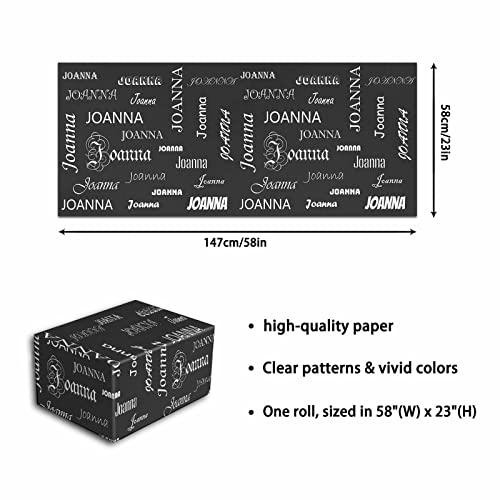 Artsadd Custom Name on Gift Wrapping Paper Personalized Gift Wrap Wrapping Paper Roll with Text Custom Wrap Gift Unisex Adult Men Women Kids Baby for Birthday Anniversary Valentine Mother Father Christmas Day