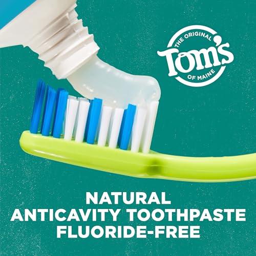 Tom\'s of Maine Toms of Maine Botanically Bright Natural Whitening Toothpaste, Fluoride Free and SLS Free, Vegan, Peppermint, 3 Pack, 4.0 Oz