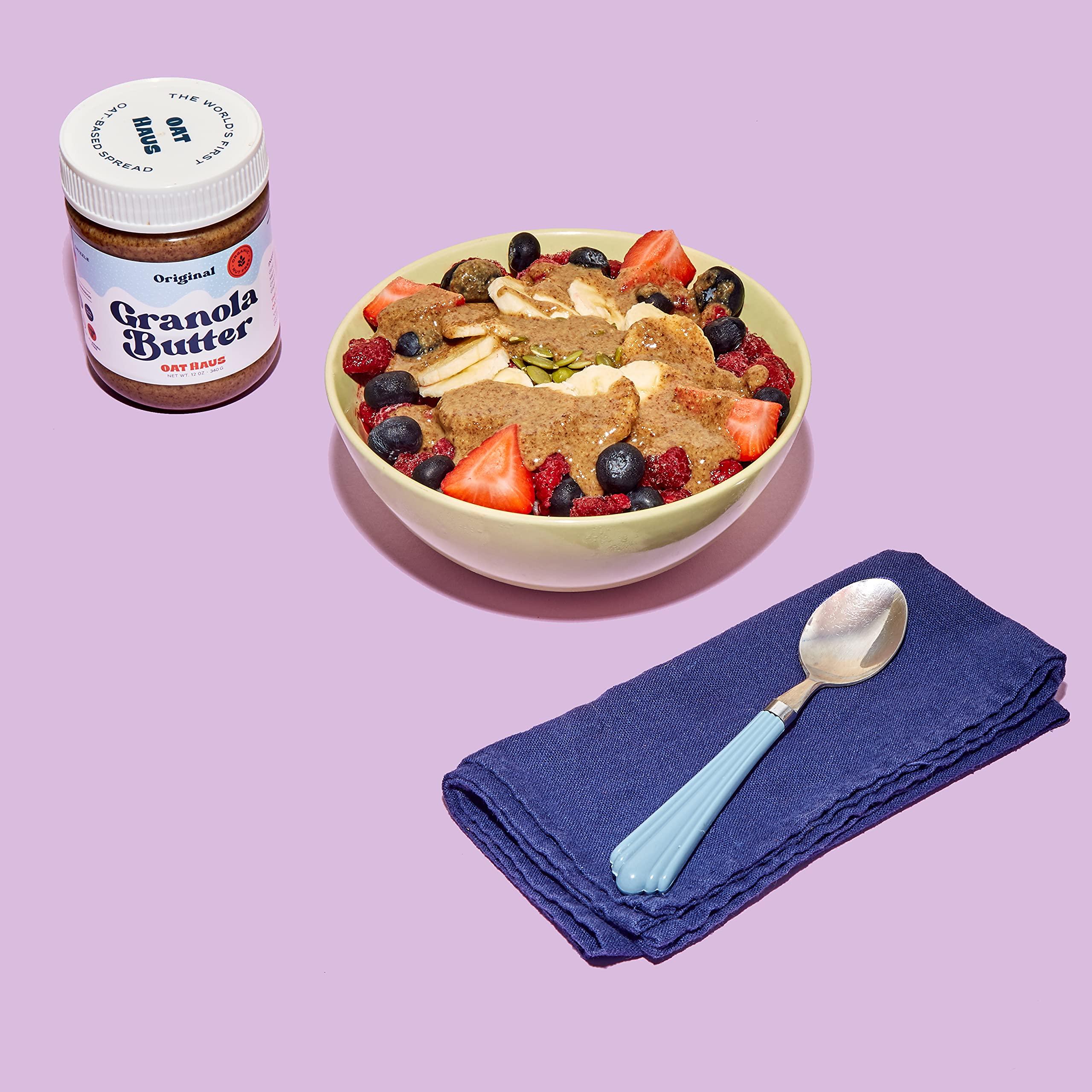 KWEEN Oat Haus Organic Original Granola Butter | Peanut-free, Almond (Tree-Nut) Free, & School-Safe (Top 8 Allergen Free) | Sunflower Seed & Cookie Butter Alternative | 12 oz (Pack of 3)