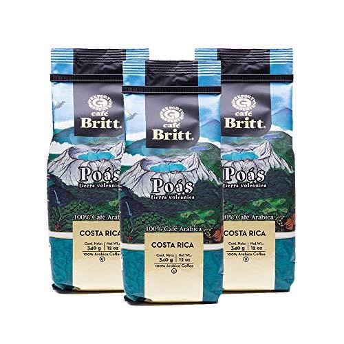Cafe Britt Café Britt® - Costa Rican Poas Tierra Volcanica Coffee (12 oz.) (3-Pack) - Ground, Arabica Coffee, Kosher, Gluten Free, 100% Gourmet & Medium Light Roast