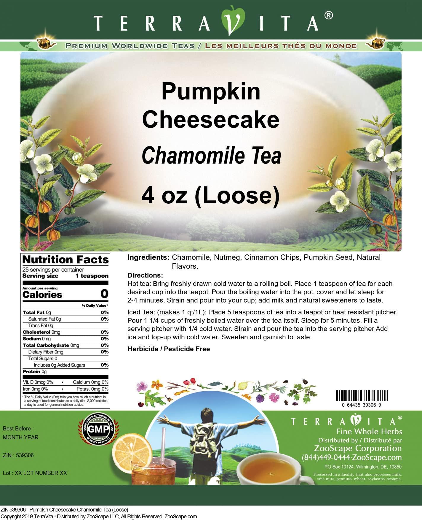 TerraVita Pumpkin Cheesecake Chamomile Tea (Loose) (4 oz, ZIN: 539306) - 2 Pack