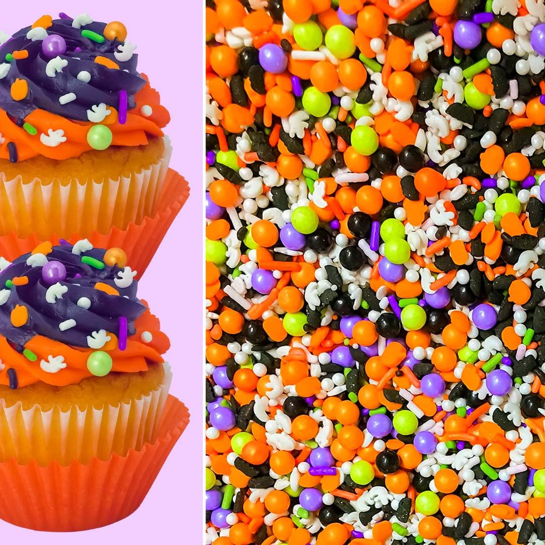 Sprinkle Deco Ghost Bling Edible Ready to Use Confetti Halloween Sprinkles Toppings For Cake Cookie Cupcake Icecream Donuts 4oz