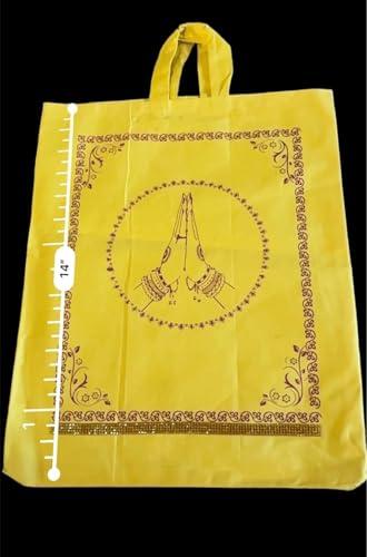 Generic Traditional Indian Yellow Cloth Gift Bag-Manja pai(Pack of 5 bags)