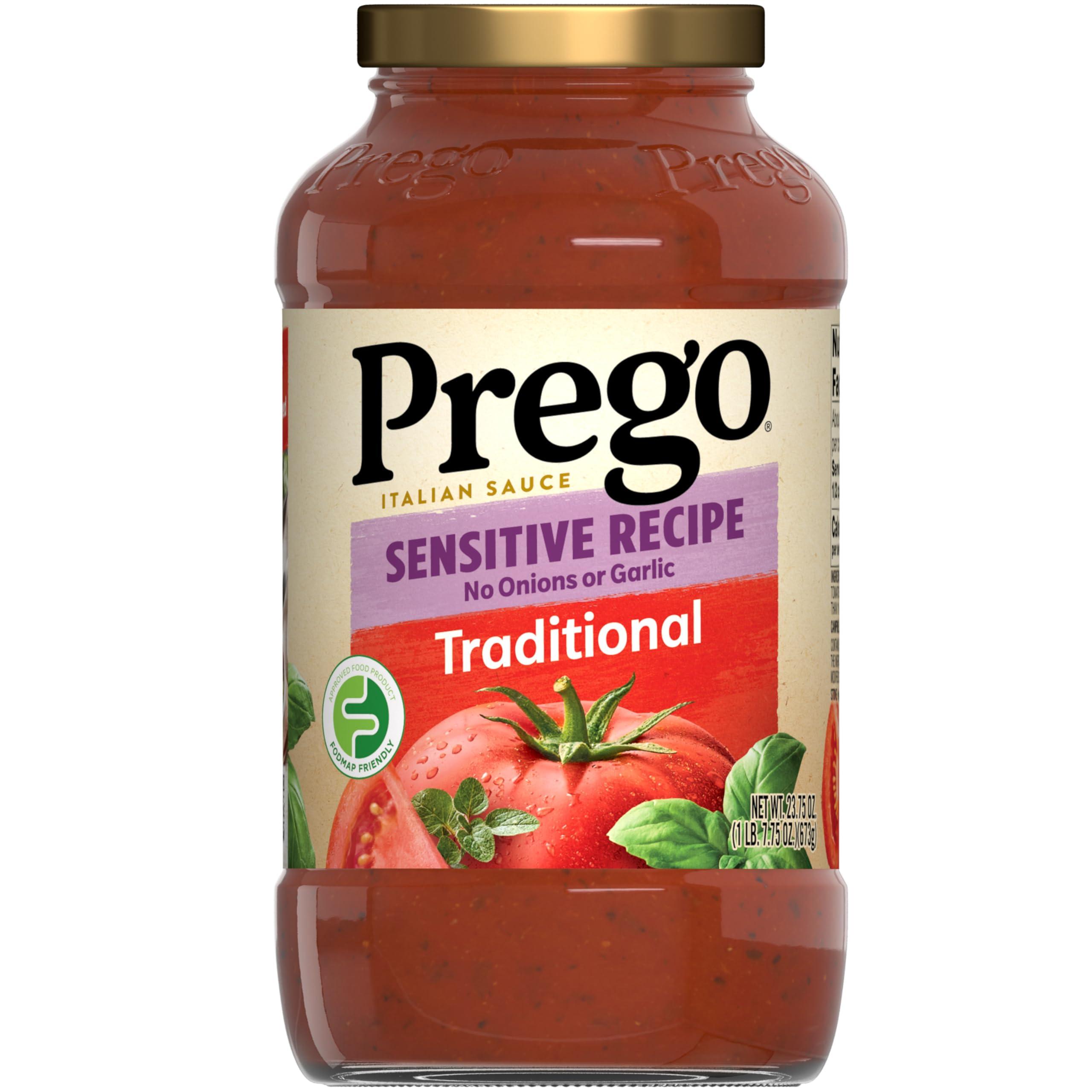 Prego Prego Traditional Sensitive Recipe Low FODMAP Pasta Sauce, 23.75 Oz Jar
