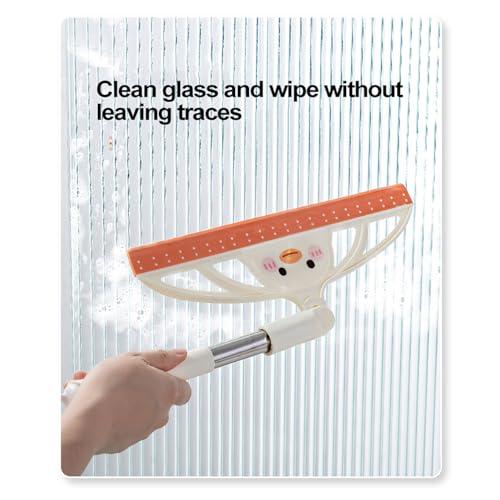 LUNCHS LUNCHS Shower Squeegee with Long Handle,Silicone Water Scraper Cleaner Tool for Mirror, Floor, Bathroom,Kitchen,Glass Wiper (Color : Yellow)