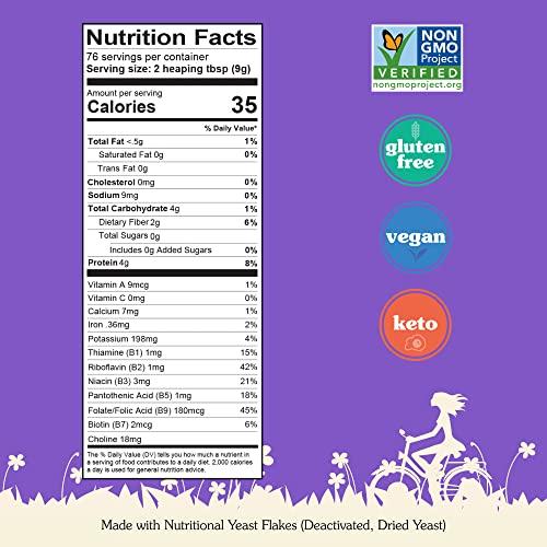 NuNaturals NuNaturals Non-Fortified Nutritional Yeast Flakes, Vegan, Vegetarian, 24 oz
