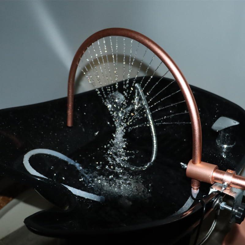 YOYO PLUS Generic Hair Spa Waterfall Portable and removable Water Therapy Waterfall Outlet Ring Adjustable Fits 90% Shampoo Basin Bed For Salon, Gold