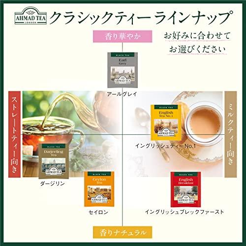 Ahmed food Ahmad Tea Black Tea, Classic Selection Pack Teabags, 4 Teas Earl Grey, English No.1, Darjeeling, & English Breakfast, 20 ct Teabags (Pack of 1) - Caffeinated & Sugar-Free