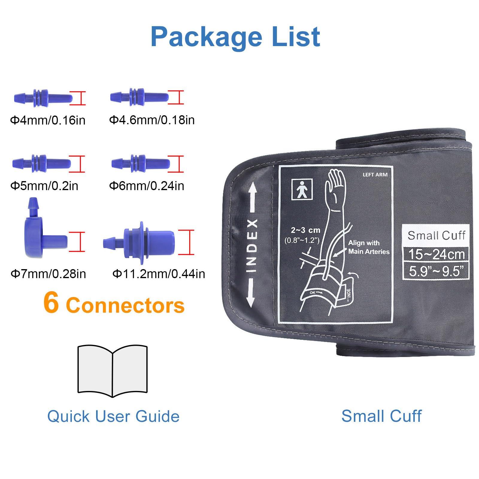 ELERA Pediatric Blood Pressure Cuff for Kids & Women - Small Child Replacement BP Cuff (5.9-9.5 Inch Arm Circumference), Compatible with Most Monitors - with 6 Connectors