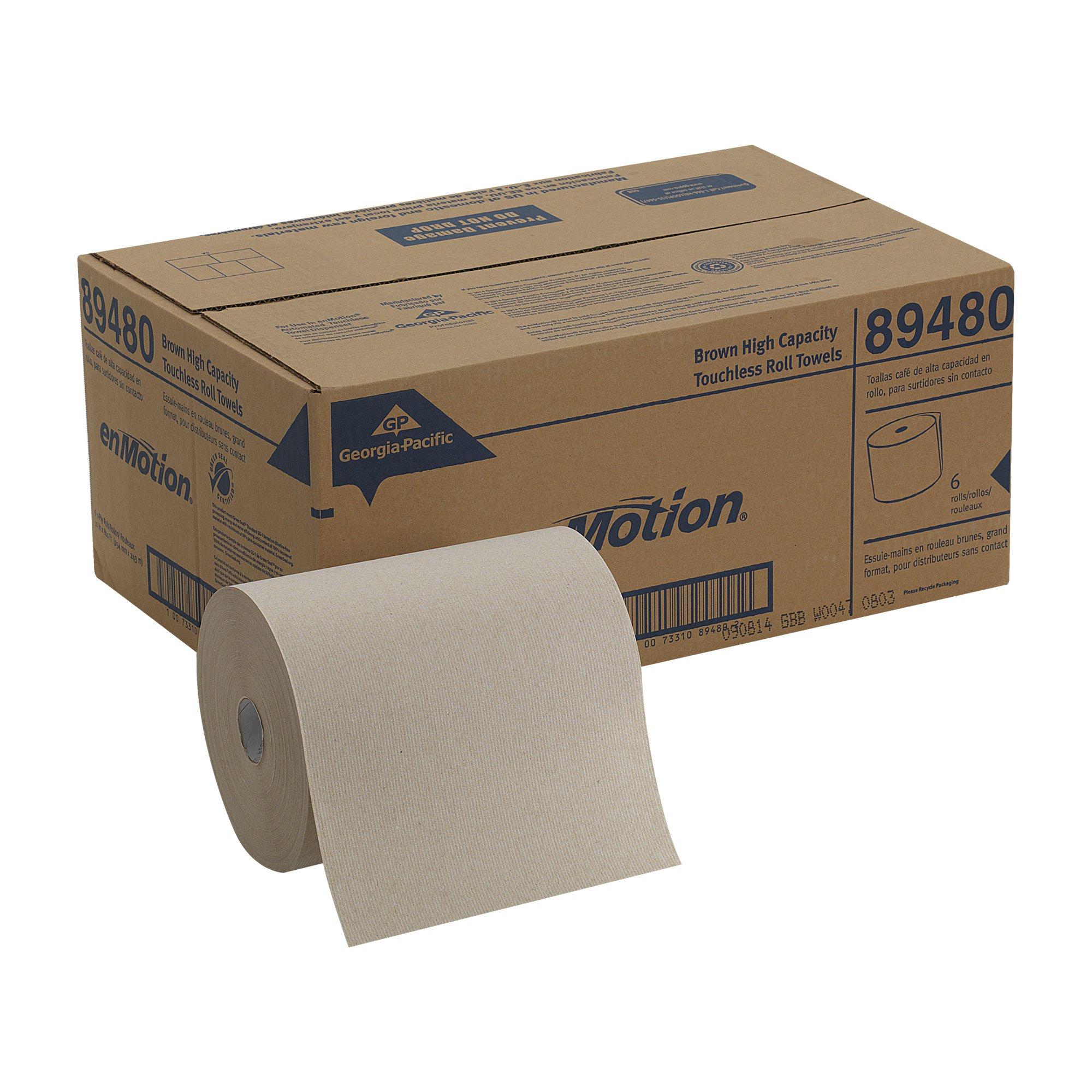 Georgia-Pacific Georgia-Pacific enMotion 894-80-1 800' Length x 10" Width, High Capacity Touchless Roll Towel, Brown (1 Roll of 800')