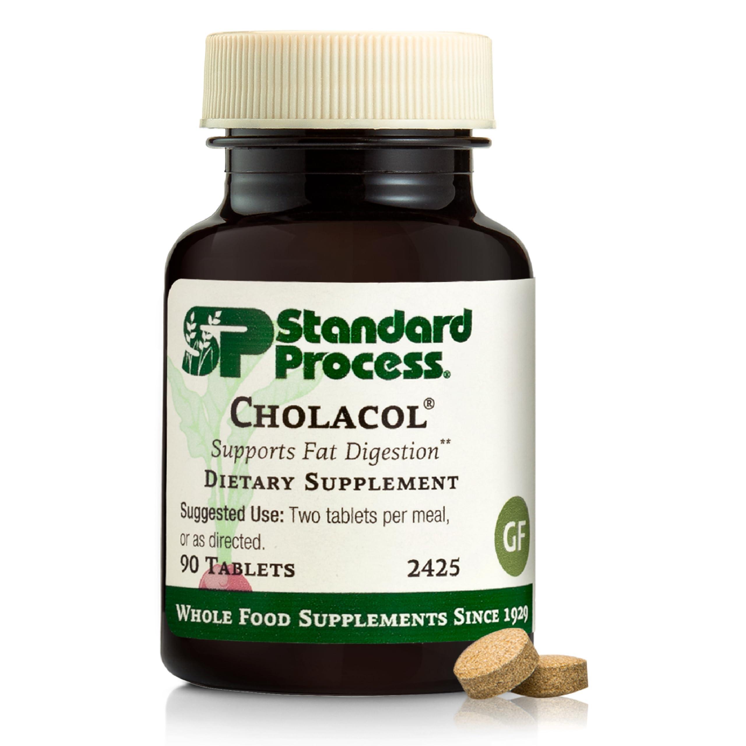 Standard Process Inc. Standard Process Inc. Cholacol - Gallbladder Support Supplement - Fat Digestion Supplement for Digestive Health & Bile Support - Gluten-Free, Non-Dairy & Non-Soy - 90 Tablets