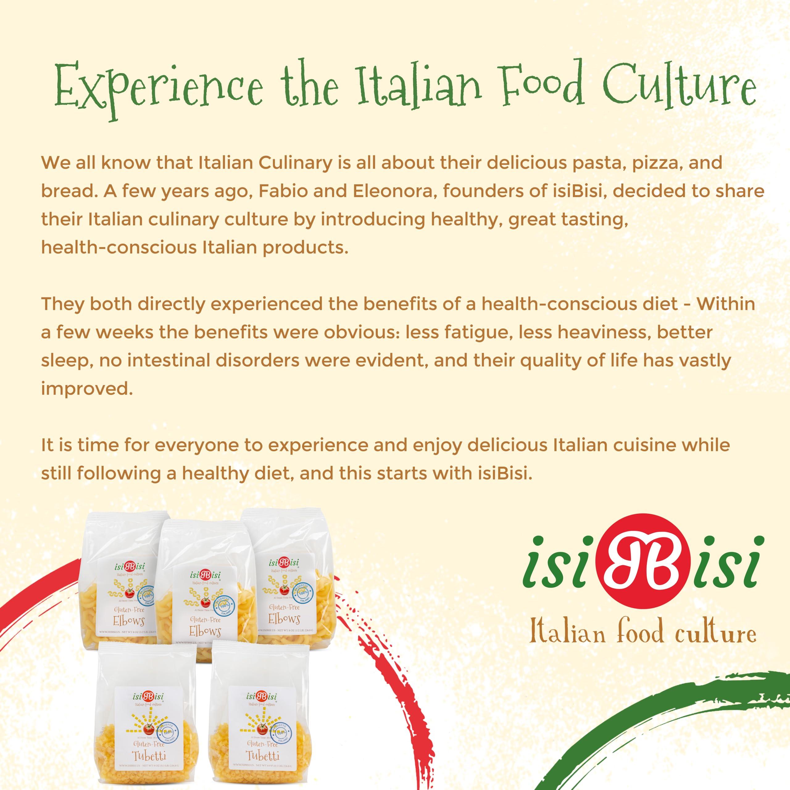 isiBisi isiBisi Gluten Free 3-Pack Elbow Macaroni and 2-Pack Tubetti Pasta Organic Pasta Noodles Made With Corn and Rice Flour Healthy, Authentic Italian Pasta Vegan, Non-GMO, Made in Italy