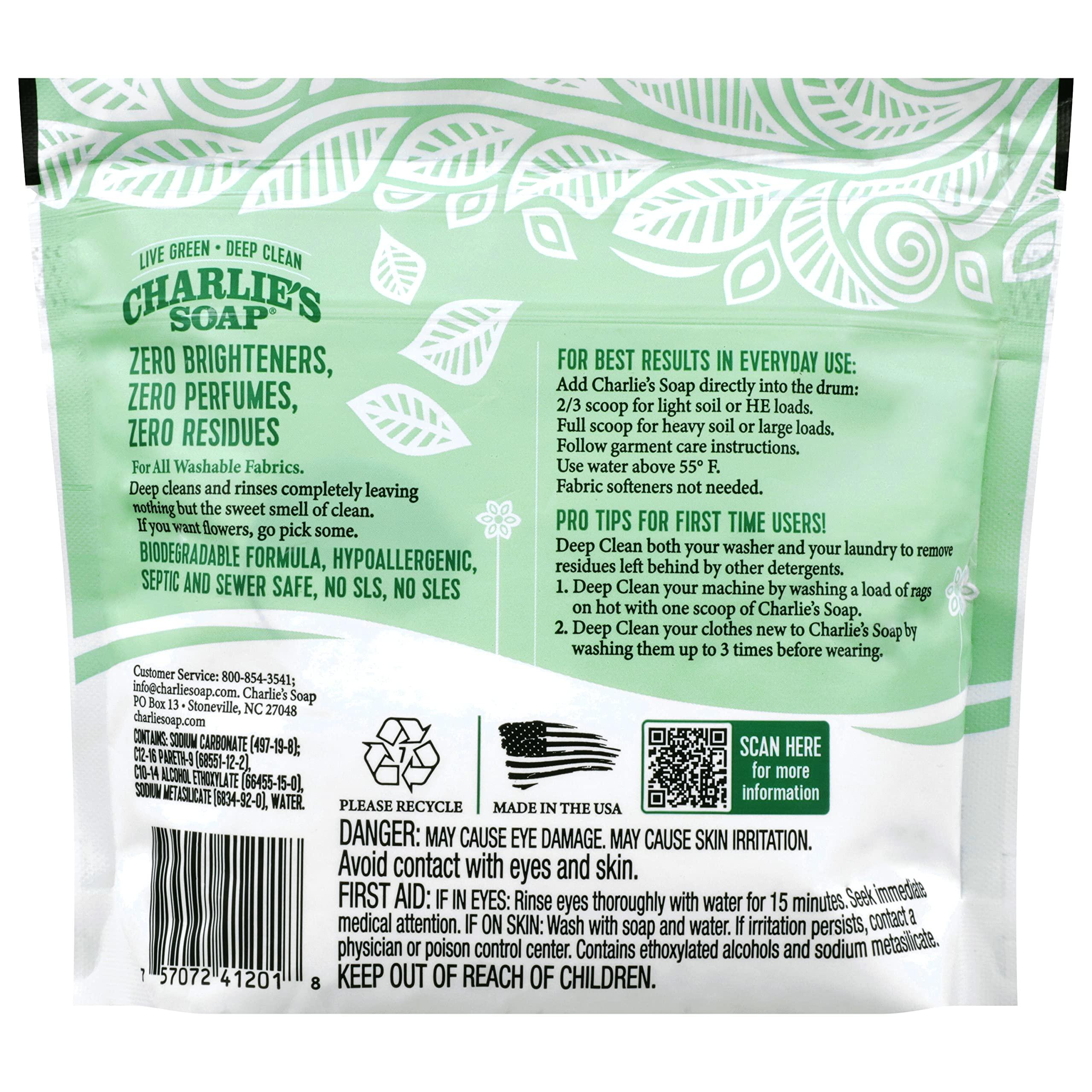 Charlie's Soap Charlie's Soap - Unscented Laundry Powder 50 Loads (Six 50-load Bags, 300 Total Loads)