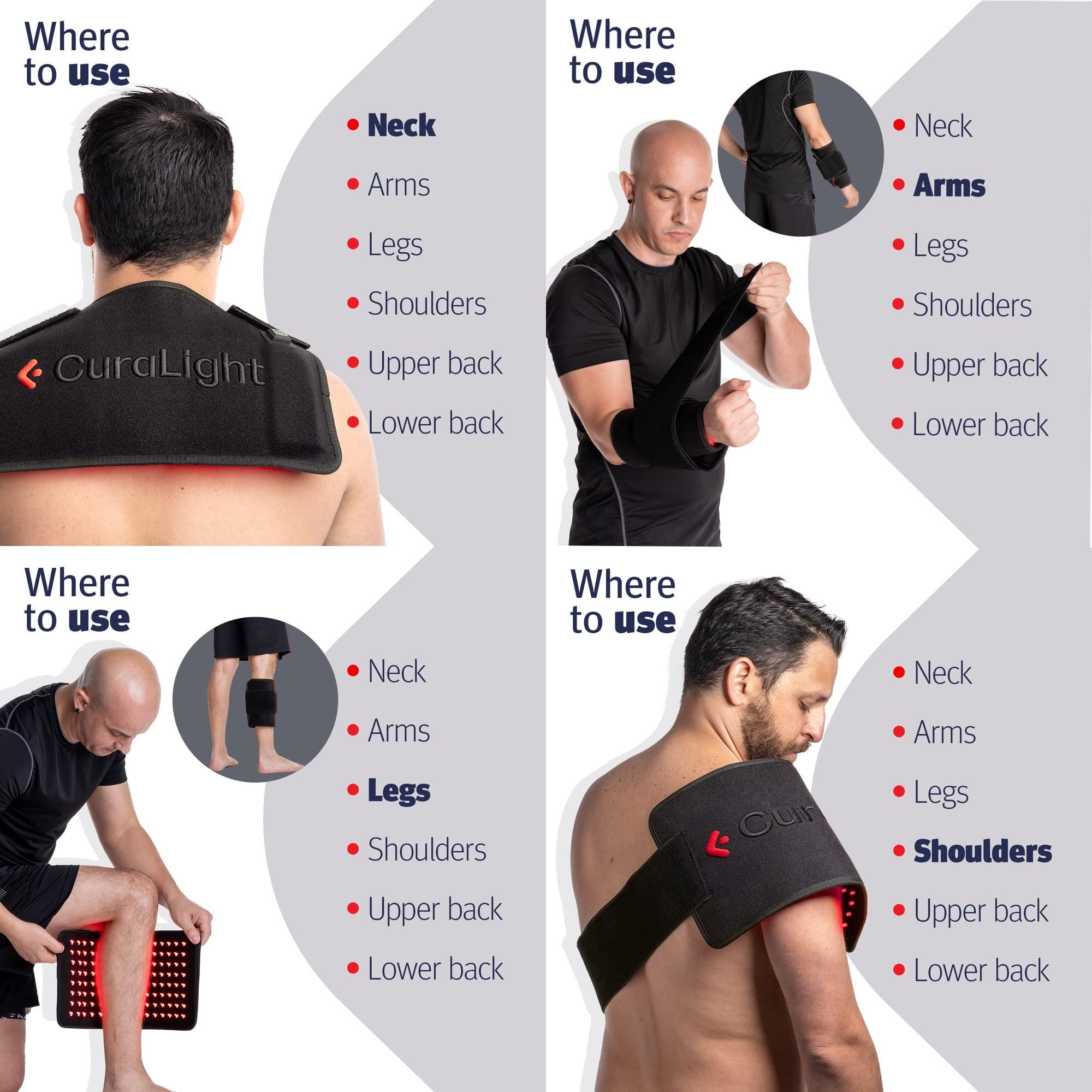 CURALIGHT CURALIGHT Red Light Therapy for Body - LED Infrared and Red Light Therapy Belt for Back, Arms and Neck. Pain Reliever Red Light Body Therapy Equipped. Rechargeable with Powerful LEDs - 660nm 850nm.