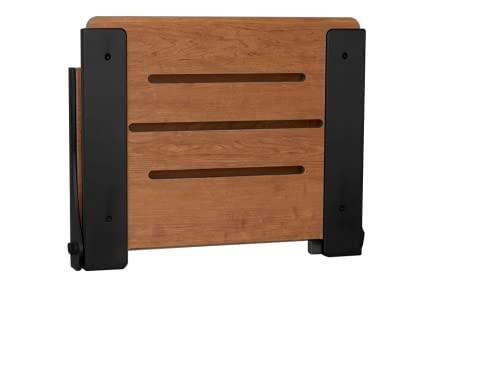 Seachrome Seachrome Silhouette Folding Wall Mount Shower Bench Seat, Rustic Teak Seat with Matte Black Frame (SHAF-185155-PRTS-S-MB)