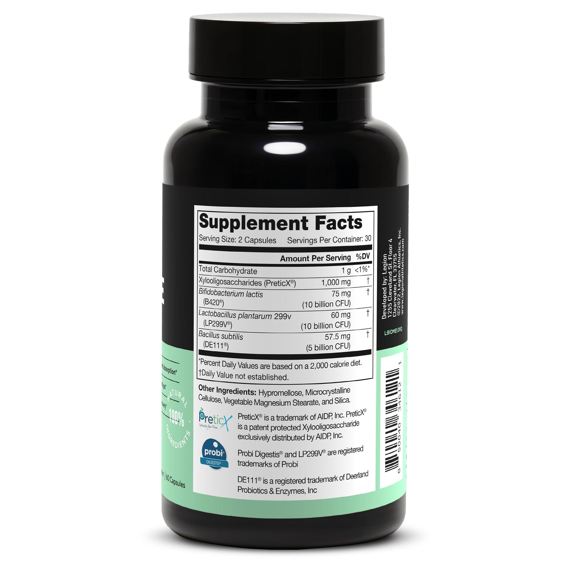 LEGION LEGION Biome Probiotic - Natural Probiotics Gut Health Supplement for Women & Men - Probiotic Nutritional Supplements Help Reduce Bloating, Cramping & Gas - Colon Health Probiotic Pills, 30 Servings