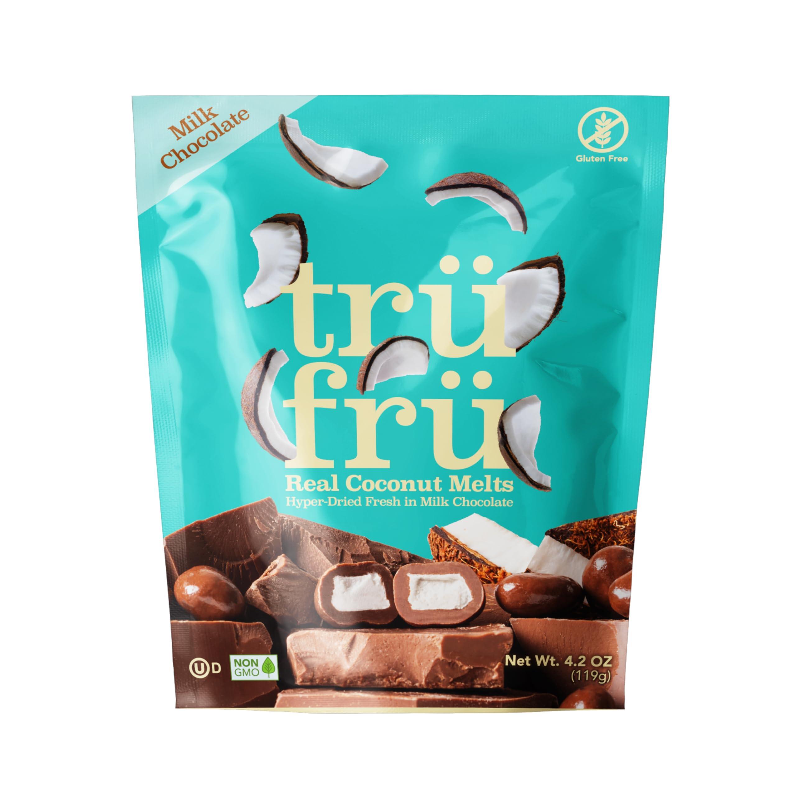 Tru Fru Tru Fru Real Coconut Melts Hyper-Dried Fresh in Milk Chocolate, 4.2 Ounce Bag