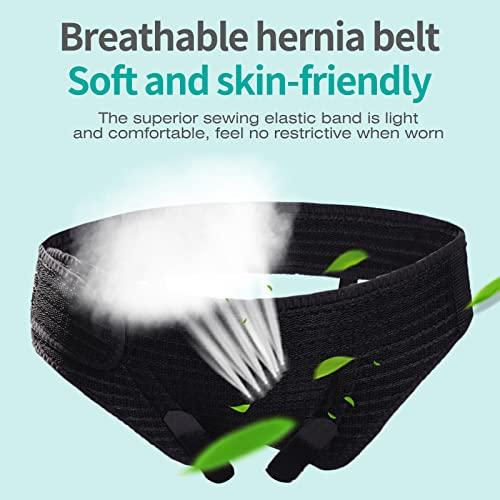 lefeke lefeke Hernia Belts for Men Inguinal, Hernia Support Brace for Groin Pain Relief, Hernia Truss for Bilateral Hernia, Adjustable Waist Guard Left or Right Side (S with 4 Compression Pads)