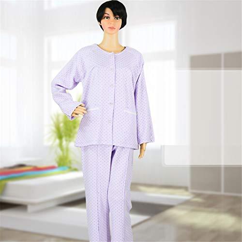 Whryspa Patient Pajamas Home Care Clothing Suit for Fracture,Disability,Surgery Patients,Paralysis,Long Bedridden Elderly,Easy to Wear Off,Pants,M