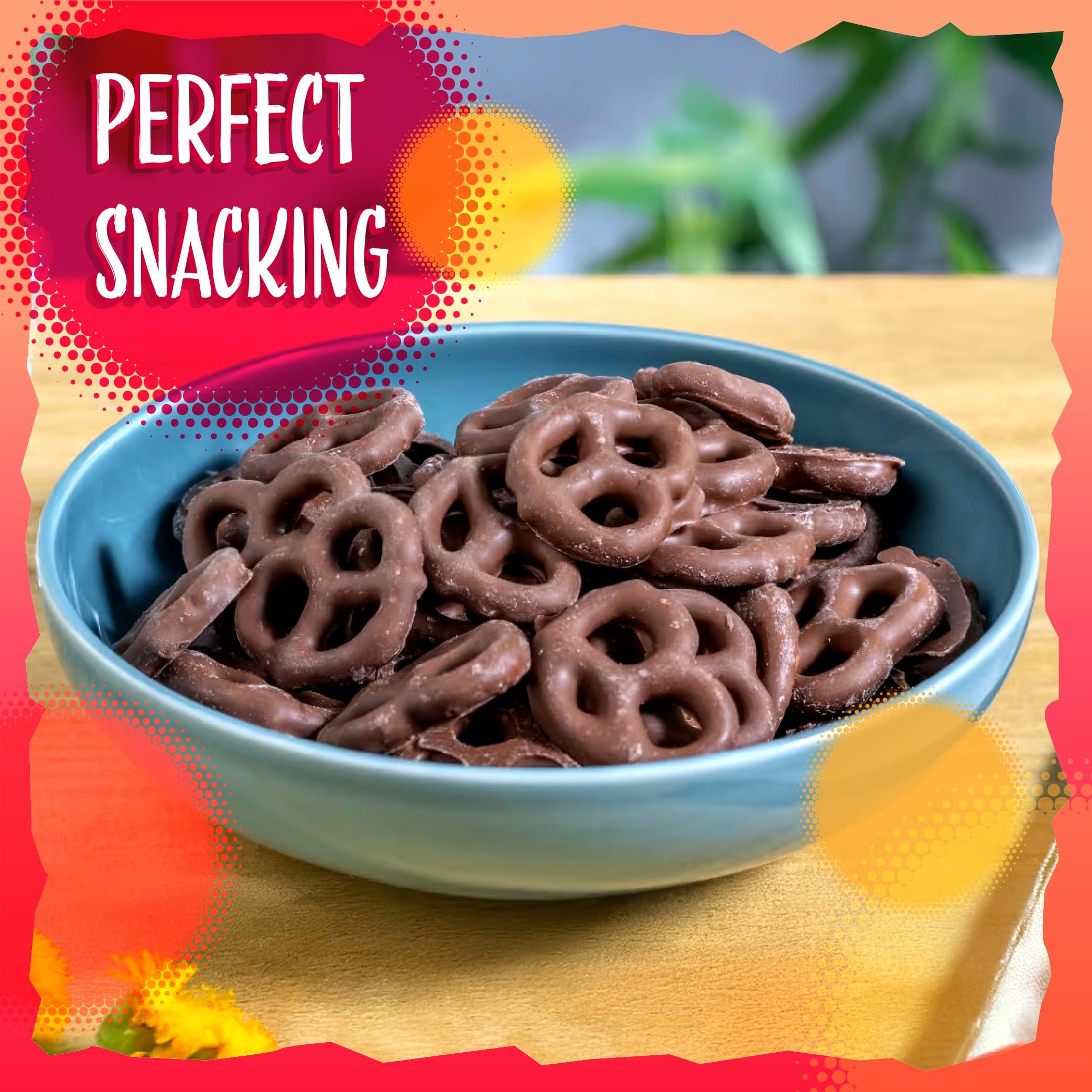 SUNNY ISLAND Milk Chocolate Covered Mini Pretzels | 2-Pound Bag | Salted Pretzels in Sweet Chocolate