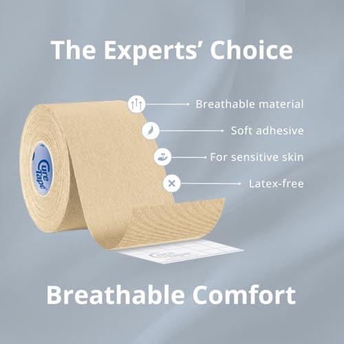 CureTape CureTape® Gentle | Kinesiology Tape for Hyper Sensitive Skin | Gentle Adhesion | 100% Hypoallergenic Water Resistant K Tape | for Thin Skin, Elderly or Children | Gentle to Remove | Medical KTape