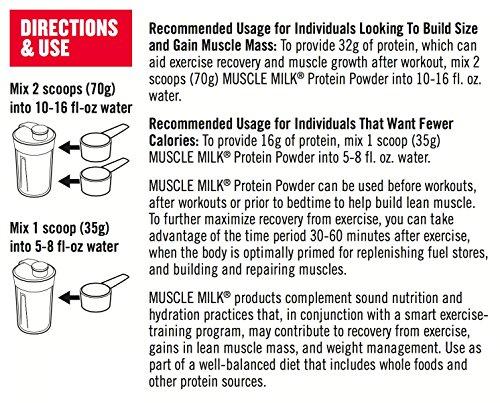 Muscle Milk Muscle Milk Genuine Protein Powder, Natural Chocolate, 2.47 Pound, 16 Servings, 32g Protein, 2g Sugar, Calcium, Vitamins A, C & D, NSF Certified for Sport, Energizing Snack, Packaging May Vary
