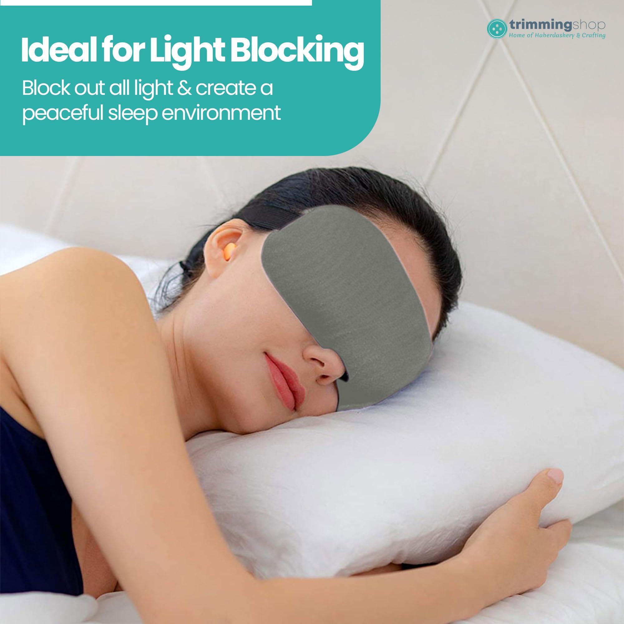 Trimming Shop 3D Contoured Eye Mask for Sleeping, Luxury Blindfold Sleep Mask with Adjustable Strap, Soft and Comfortable Night Eye Mask for Men Women, Light Blocking Eye Blinder for Travel Sleeping, Grey