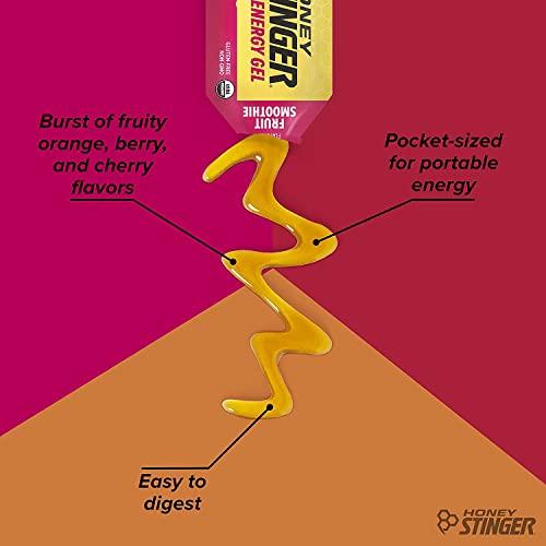 Honey Stinger Honey Stinger Organic Fruit Smoothie Energy Gel | Gluten Free & Caffeine Free | for Exercise, Running and Performance | Sports Nutrition for Home & Gym, Pre and Mid Workout | 12 Pack, 13.2 Ounce
