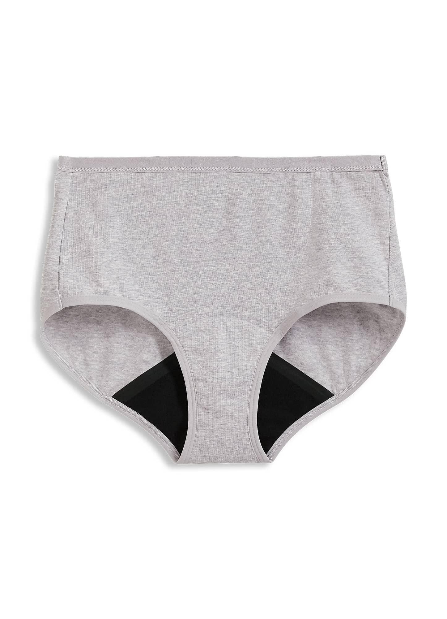 Jockey Jockey Women\'s Underwear Worry Free Cotton Stretch Heavy Absorbency Brief, Grey Heather, S