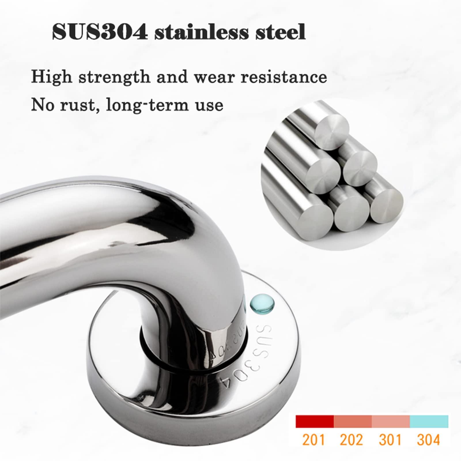 DOUZIO Grab Bars for Shower SUS304 Stainless Steel Grab Rail Grab Handle 25/32mm Anti-Slip Heavy Duty Bath Handles for Seniors/Elderly/Handicap/Pregnant(Size:50cm/19.7in,Color:Diameter 2.5cm/0.98in)