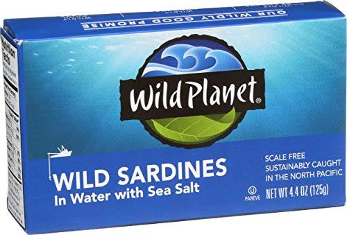 Wild Planet Wild Planet Wild Sardines in Water, Sea Salt, Tinned Fish, Sustainably Caught, Non-GMO, Kosher, Keto and Paleo, 3rd Party Mercury Tested, 4.4 Ounce Single Unit