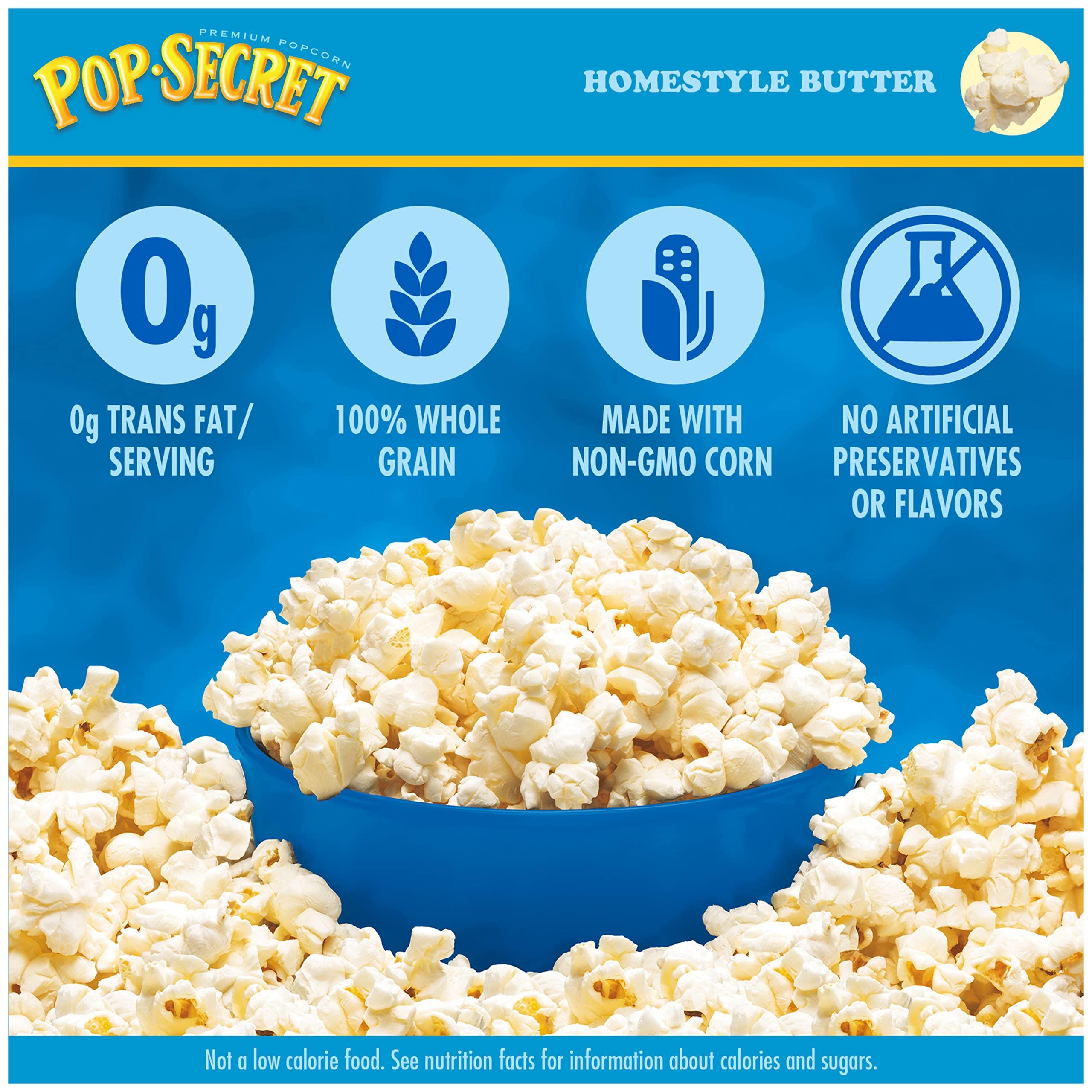 Pop Secret Pop Secret Microwave Popcorn, Homestyle Butter Flavor, 3.2 Oz Sharing Bags, 3 Ct (Pack of 2)