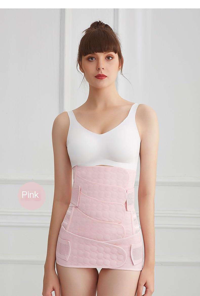 kiobrvhe kiobrvhe Plus Size Postpartum Support Recovery Breathable Belly Wrap Waist Pelvis Belt Body Shaper Postnatal Shapewear (A Pink,XXL,US,Alpha,XX-Large,Regular,Regular)