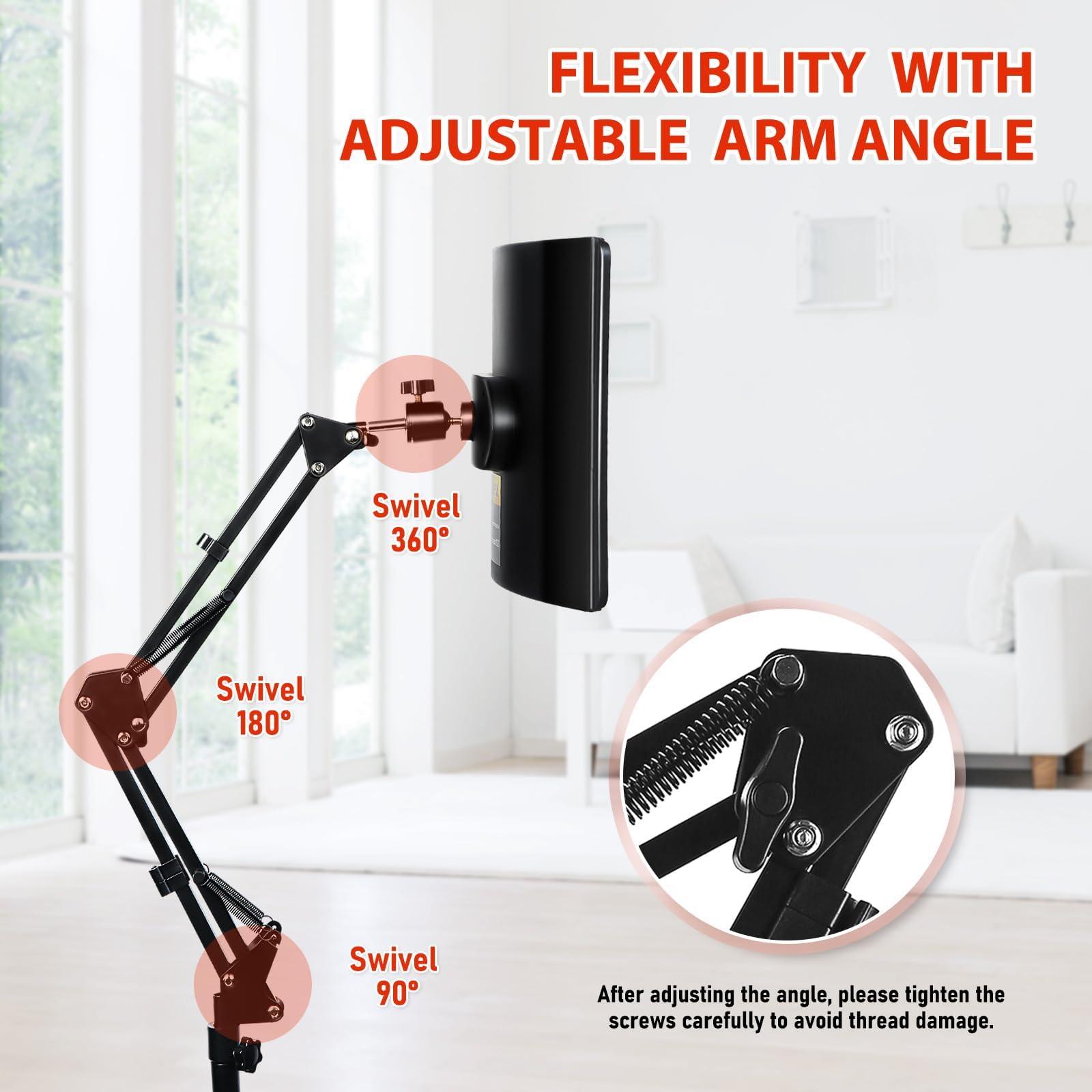 Viconor Red Light Therapy Lamp for Body, Infrared Light Therapy Lamps with Stand 660nm Red Light &850nm Near Infrared Light Therapy Lamp Device for Body at Home with Eyes Protection GogglesBrown Black