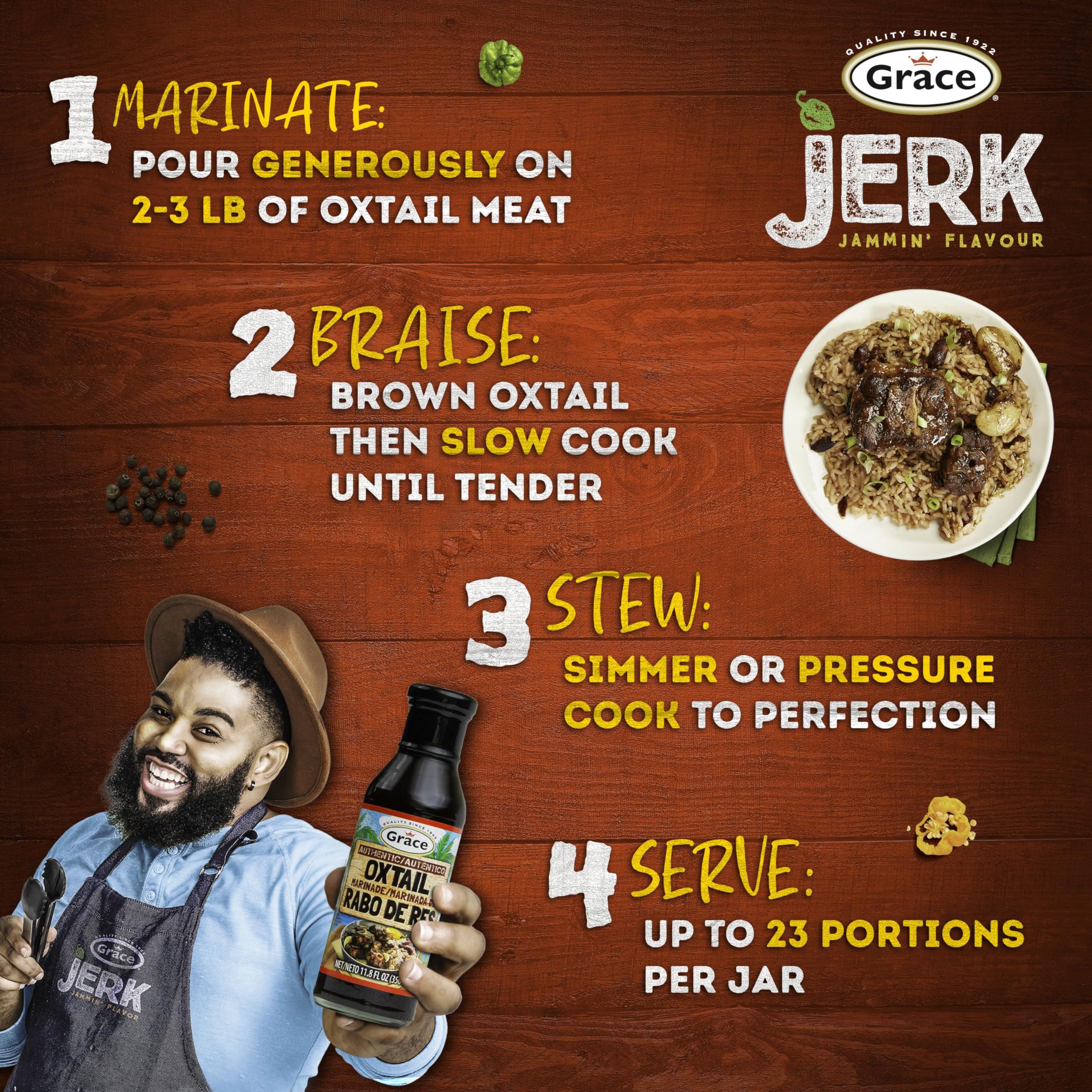 Grace Grace Oxtail Marinade 11.8oz - 2 Pack - Jamaican Oxtail Seasoning & Marinade for Meats - Prepare Beef Oxtails Meat with our Caribbean Seasoning - Rabo de Res