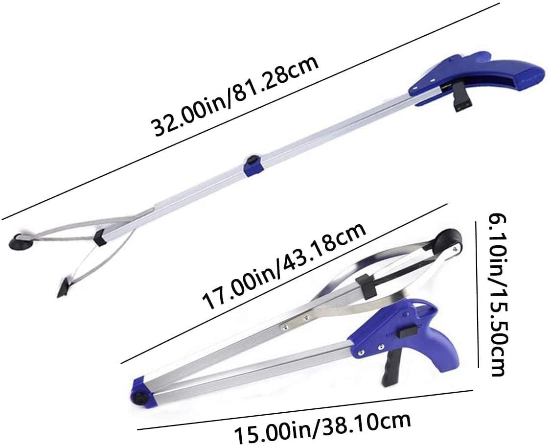 Spark Sparks 2 Pack Foldable Reacher Grabber Tool, Long 32" Foldable Extender Gripper Tool, Suction Cups for Precise Work, Claw Trash Garbage Picker, Garden Nabber, Mobility Aid Pick Up Tool