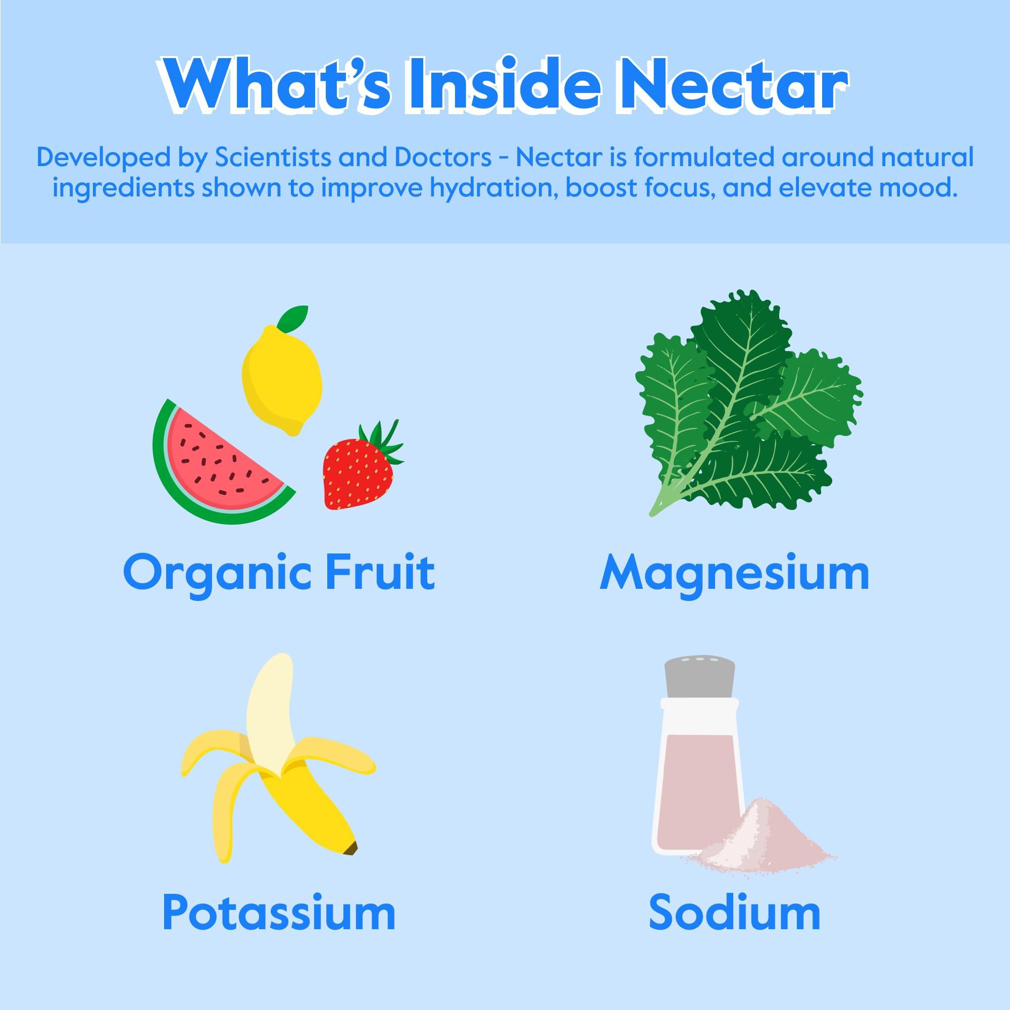 Nectar Nectar Hydration Packets - Electrolytes Powder Packets - Sugar Free & 0 Calorie - Organic Fruit Liquid Daily IV Hydrate Packets for Dehydration Relief & Rapid Rehydration (Mango 18 Pack)