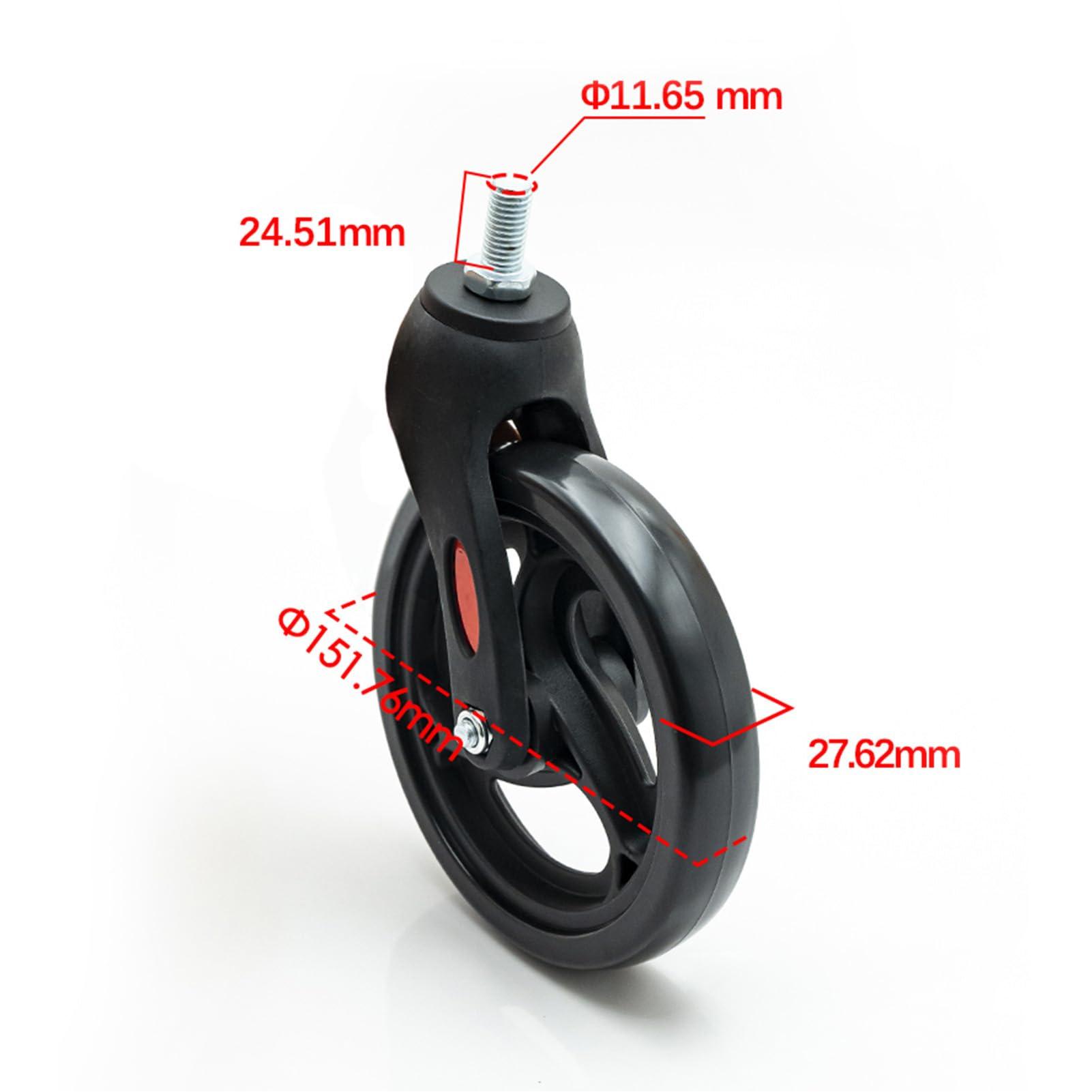 Dioche 6 inch Wheelchair Front Castor Wheel, Heavy Duty Replacement Wheel with Axle, Wide Compatibility