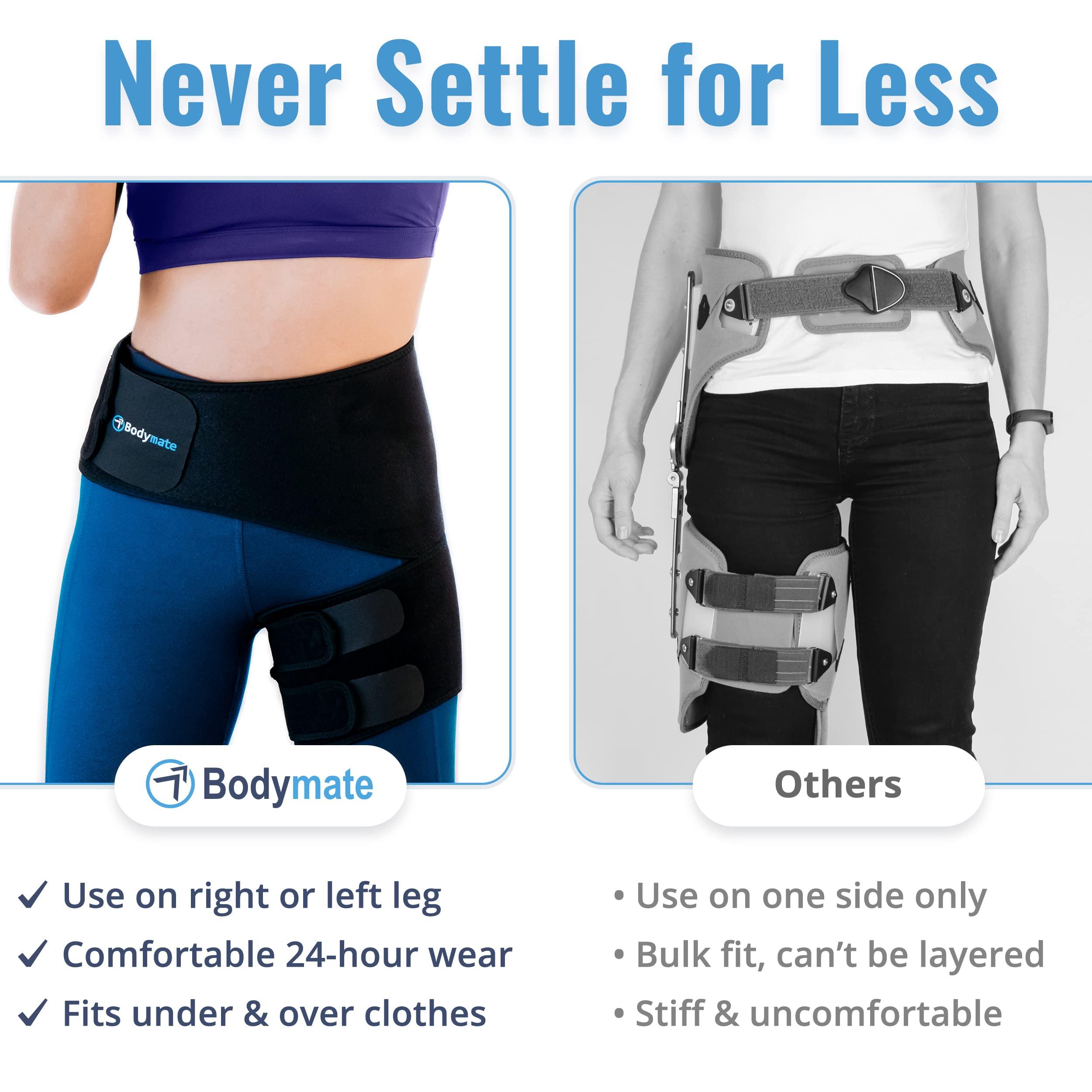 BODYMATE BODYMATE Hip Brace and Sciatica Pain Relief Devices - Sacroiliac Belt, Compression Wrap for Thigh, Hamstring, Joints, Hip Pain - Adjustable Sciatic Nerve Brace for Men and Women (Medium, 32-44 Inches)